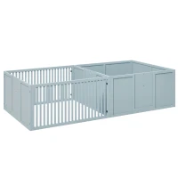 PawHut Whelping Box for Dogs Built for Mother's Comfort, Dog Whelping Pen with Removable Doors, Puppy Playpen for Indoors, Newborn Puppy Supplies & Essentials, 81" x 39" x 20", Gray(m-1)