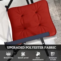 Outsunny 6-Piece Seat Cushion Replacement, Outdoor Patio Chair Cushions Set with Ties, Button Tufted, Wine Red(m-4)