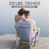 Outsunny Classic Adirondack Chair Muskoka Chair, Garden Deck Chair with Cup Holder for Patio, Indoor, Backyard, Grey(m-7)