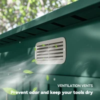 Outsunny 8 x 4FT Galvanized Garden Storage Shed, Metal Outdoor Shed with Double Doors and 2 Vents, Green(m-7)