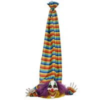HOMCOM Hanging Clown Corpse Halloween Animatronic, Sound Activated(m-11)