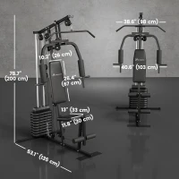 Soozier Home Gym Equipment, Multifunction Workout Machine with 99lbs Weight Stack for Back, Chest, Arm, Legs, and Full Body Workout(m-3)