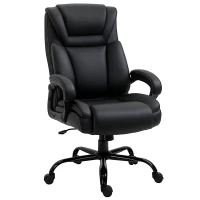 Vinsetto PU Leather Executive Office Chair with High Back, Adjustable Height and Swivel Wheels, 400LBS Capacity, Black(m-2)