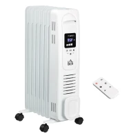 HOMCOM 25.25" Electric Space Heater, Freestanding 161 Sq. Ft. Heater with 3 Modes, Timer, and Remote, 1500 W, White(m-1)