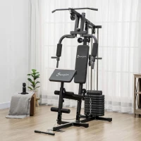 Soozier Multi-Exercise Home Gym Station with 99lbs Weight Stack, for for Back, Chest, Arms, Full Body Workout(m-10)