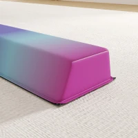 Soozier 7.7ft Folding Balance Beam, Gymnastics Equipment with Anti-Slip Bottom for Kids Home Training, Multicolour(m-9)