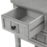 Narrow Console Table with 3 Storage Drawers, Bottom Shelf, Solid Wood Frame, Ideal for Entryway, Living Room, 24" L x 13" W x 31" H, Gray(m-10)