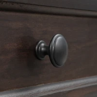 Rustic Chic Console Table with 4 Storage Drawers, Bottom Shelf, Solid Wood Frame, All Tools Included, 63" L x 14" W x 30" H, Dark Brown(m-10)
