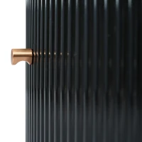 Modern Round Coffee Table with 2 Large Drawers, MDF Construction, Mrable Sofa Table with Golden Legs, 31.5" L x 31.5" W x 17" H, Black+Gold(m-8)