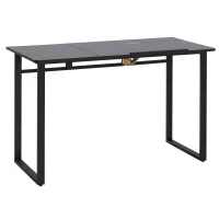 HOMCOM Modern Drafting Drawing Table with Adjustable Tiltable Tabletop, Writing Office Desk Artist Workstation, Black(m-1)