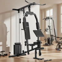 Soozier Multifunction Home Gym System, Workout Station with 99Lbs Weight Stack, for Full Body Exercise(m-8)