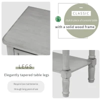 Narrow Console Table with 3 Storage Drawers, Bottom Shelf, Solid Wood Frame, Ideal for Entryway, Living Room, 24" L x 13" W x 31" H, Gray(m-5)