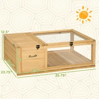 PawHut Wooden Reptile Cage with Top Access for Turtles, Lizards, Snakes, Yellow(m-3)