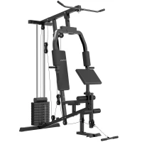 Soozier Multifunction Home Gym System, Workout Station with 99Lbs Weight Stack, for Full Body Exercise(m-11)