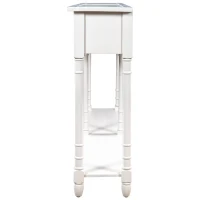 Console Table with Two Storage Drawers and Bottom Shelf, Easy Assembly for Living Room or Entryway, 58" L x 11" W x 34" H, Ivory White(m-13)