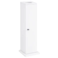 HOMCOM Small Toilet Paper Cabinet, Bathroom Corner Cabinet with Doors and Shelves for Paper Shampoo, White(m-1)