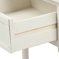 Daisy Series Console Table with Two Drawers and Bottom Shelf, Easy Assembly, Pine Wood Frame, 35.5" L x 14" W x 30" H, Ivory White(m-12)