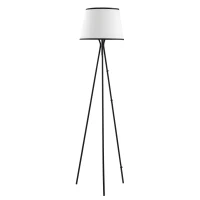 HOMCOM Modern Tripod Floor Lamp, Freestanding Lamp w/ Fabric Lampshade and E26 Base for Living Room, No Bulb - Black(m-1)