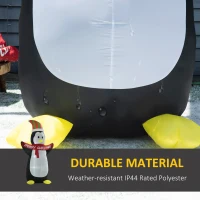 HOMCOM 8ft Christmas Inflatables Outdoor Decorations Penguin with Merry Christmas Banner, Blow-Up Yard Christmas Decor with LED Lights Display(m-5)