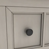 Rustic Entryway Console Table with Two Size Drawers, Bottom Shelf, Distressed Finish, Solid Timber Frame, 60" L x 11" W x 34" H, Gray(m-10)