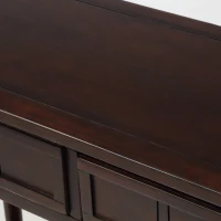 Daisy Series Console Table with Two Drawers and Bottom Shelf, Traditional Design, Pine Wood Frame, 35.5" L x 14" W x 30" H, Dark Brown(m-10)