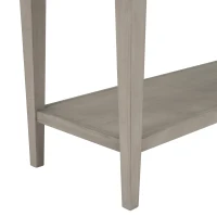 Classic Retro Console Table with 3 Drawers, Open Shelf, Vintage Metal Handles, Perfect for Entryway, Living Room, 50" L x 15" W x 30" H, Gray(m-12)