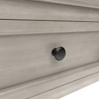 Rustic Elegant Console Table with 4 Storage Drawers, Bottom Shelf, Solid Wood Frame, All Tools Included, 63" L x 14" W x 30" H, Gray(m-10)