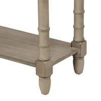 Console Table with Two Storage Drawers and Bottom Shelf, Solid Wood Frame, Easy Assembly, 58" L x 11" W x 34" H, Gray(m-13)