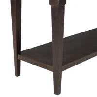 Classic Retro Console Table with 3 Drawers, Open Shelf, Pine Wood Frame, Perfect for Entryway, Living Room, 50" L x 15" W x 30" H, Dark Brown(m-12)
