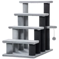 PawHut Cat Tree, Cat Tower Cat Stair Steps with Scratching Post, Hanging Play Ball for High Bed, Sofa, Indoor / Outdoor(m-1)