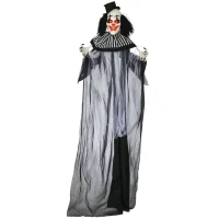 HOMCOM Classic Black and White Striped Clown Outdoor Halloween Decoration(m-11)