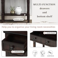 Narrow Console Table with 3 Storage Drawers, Bottom Shelf, Slim Sofa Table for Entryway, Living Room, 24" L x 13" W x 31" H, Dark Brown(m-7)