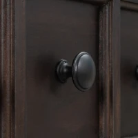 Rustic Entryway Console Table with Two Size Drawers, Bottom Shelf, Solid Timber Frame, Distressed Finish, 60" L x 11" W x 34" H, Dark Brown(m-11)