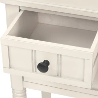 Solid Wood Narrow Console Table with Storage Drawers, Bottom Shelf, Slim Sofa Table for Entryway, Living Room, 24" L x 13" W x 31" H, White(m-10)