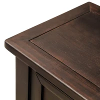 Console Table with Two Storage Drawers and Bottom Shelf, Easy Assembly, Solid Wood Frame, 58" L x 11" W x 34" H, Dark Brown(m-11)