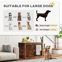 PawHut 39" Dog Crate Furniture with Flip-up Top Opening, 2 Doors, Dog Kennel Furniture for Large Dogs, Rustic Brown(m-9)