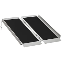 HOMCOM 3' Skidproof Portable Wheelchair Ramp for Home, Steps, Doorways, Carpeted Foldable Handicap Ramp, Threshold Ramp(m-1)