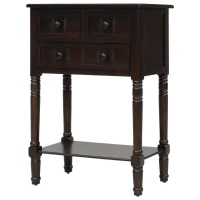 Narrow Console Table with 3 Storage Drawers, Bottom Shelf, Slim Sofa Table for Entryway, Living Room, 24" L x 13" W x 31" H, Dark Brown(m-2)