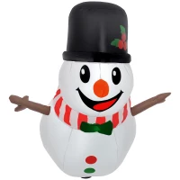 Outsunny 3.4' Inflatable Hanging Snowman w/ LED Lights, Blow-Up Outdoor Christmas Display for Party(m-11)