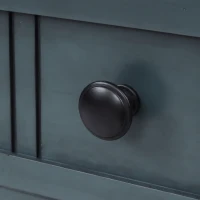 Daisy Series Console Table, Traditional Design with Two Drawers and Bottom Shelf, Pine Wood Frame, 35.5" L x 14" W x 30" H, Navy(m-10)