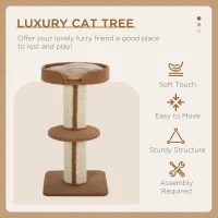 PawHut Cat Tree Kitty Tower with Sisal Mat Scratching Post, Cat Bed, Cushion, Perch, 18" x 18" x 36", Brown(m-4)