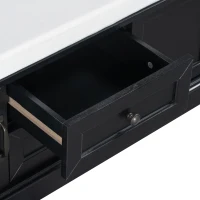 Storage Bench with Multi-Purpose Storage and Adjustable Shelves, Removable Cushion for Entryway, 43" L x 16" W x 17.5" H, Black(m-11)