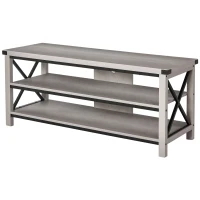 HOMCOM Ample Storage TV Stand with 2 Cable Management Hole, Entertainment Center for Living Room, Fits for 60" TV(m-1)
