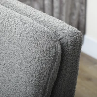 HOMCOM Fabric Accent Chair, Modern Upholstered Armchair with Wood Legs and Wide Padded Seat, Grey(m-9)