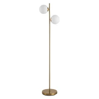 HOMCOM Floor Lamp w/ 2pcs Glass Lamp Shade Modern Portable Decorative Lamp, White(m-1)