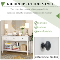 Classic Retro Console Table with 3 Drawers, Open Shelf, Solid Pine Wood Frame, Ideal for Entryway, Hallway, 50" L x 15" W x 30" H, White(m-4)