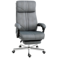Vinsetto High-Back Office Chair Computer Desk Chair with Footrest Reclining Function and Adjustable Height Gray