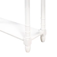 Console Table with Two Storage Drawers and Bottom Shelf, Easy Assembly for Living Room or Entryway, 58" L x 11" W x 34" H, Ivory White(m-12)