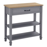 HOMCOM Modern Style Sofa Console Entry Hallway Table with Drawer and Shelves, Sturdy Build, and Large Storage, Grey(m-1)