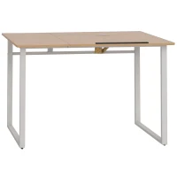 HOMCOM Modern Drafting Drawing Table with Adjustable Tiltable Tabletop, Writing Office Desk Artist Workstation, Oak(m-1)